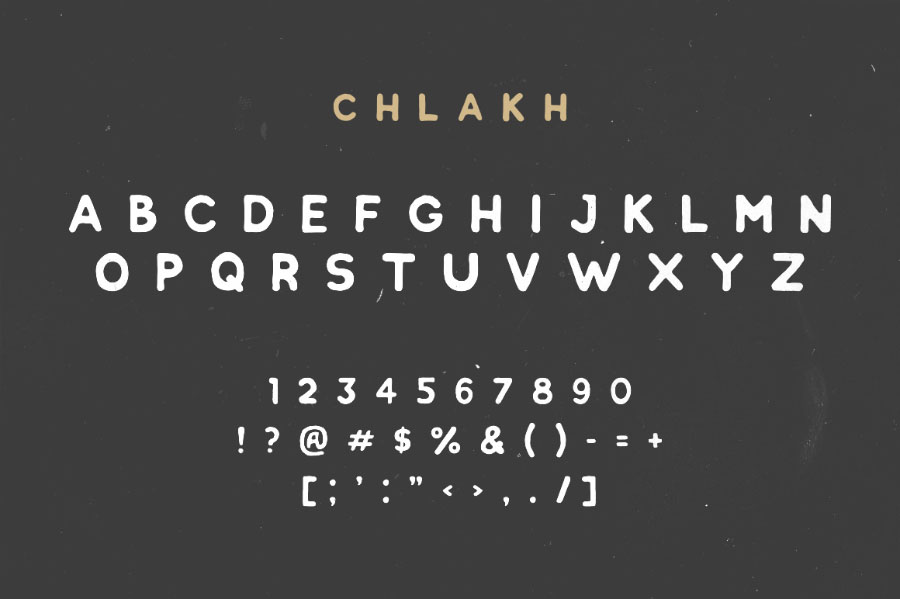 手绘复古英文字体Chlakh Free Retro Type