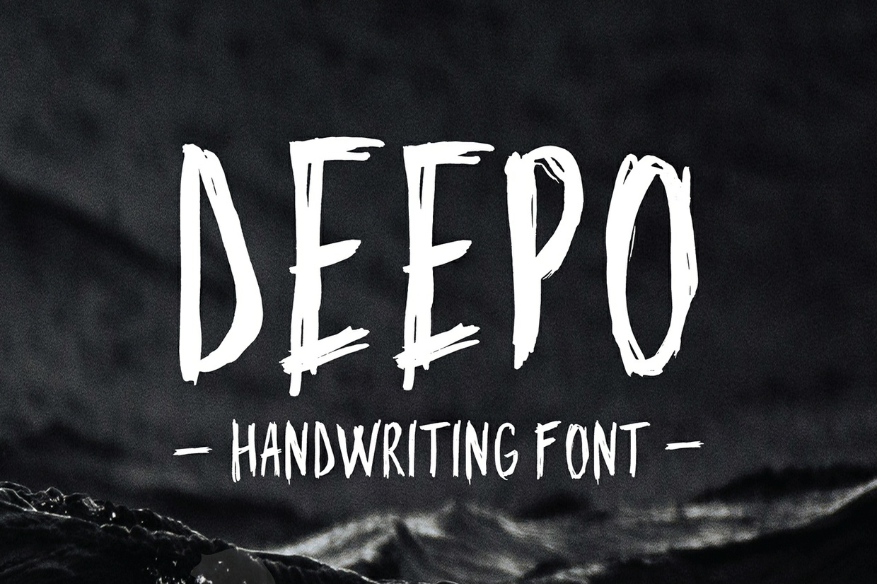 创意涂鸦手写英文字体Deepo Font