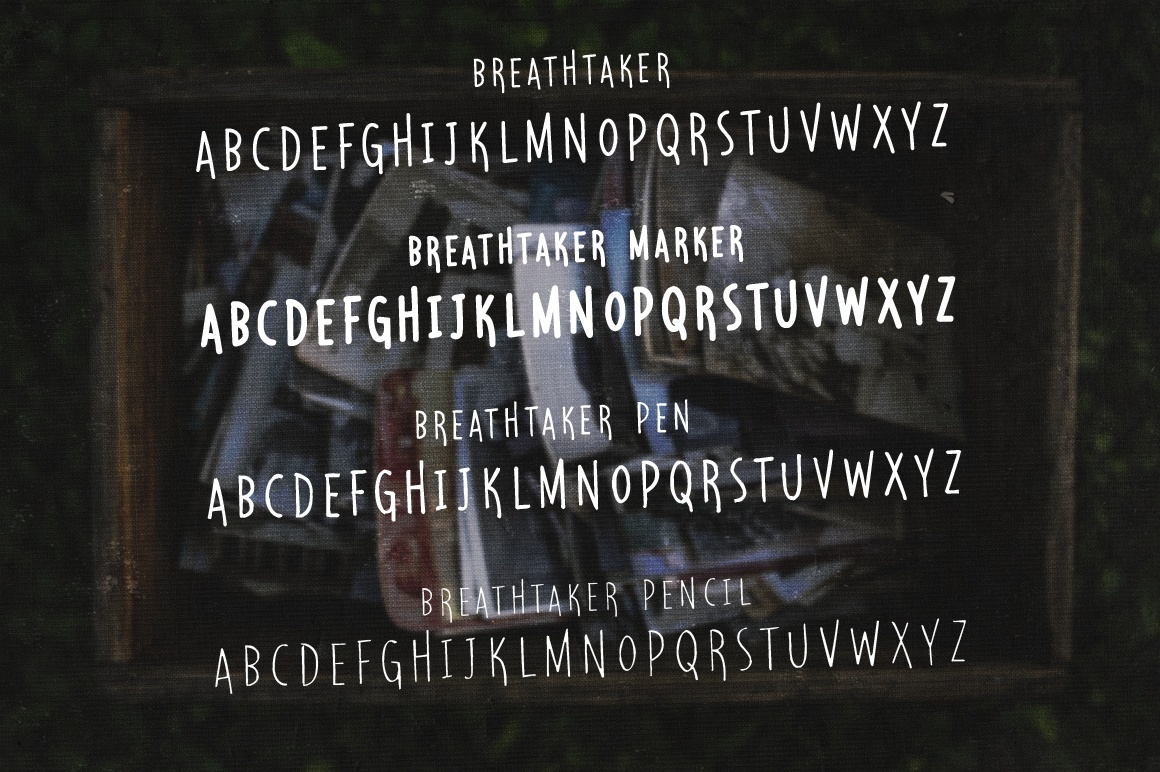 简单单线英文字体Breathtaker Typeface