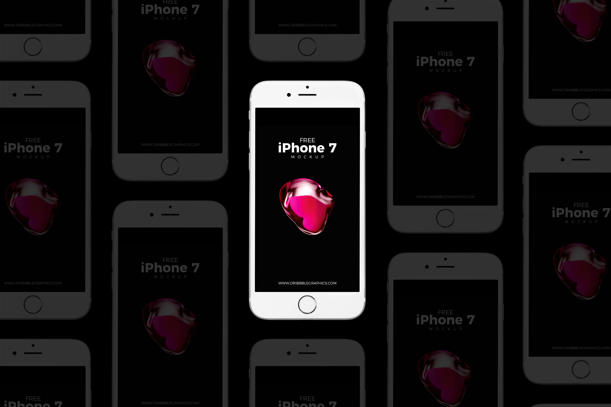 iPhone7手机贴图样机PSD模板Free iPhone