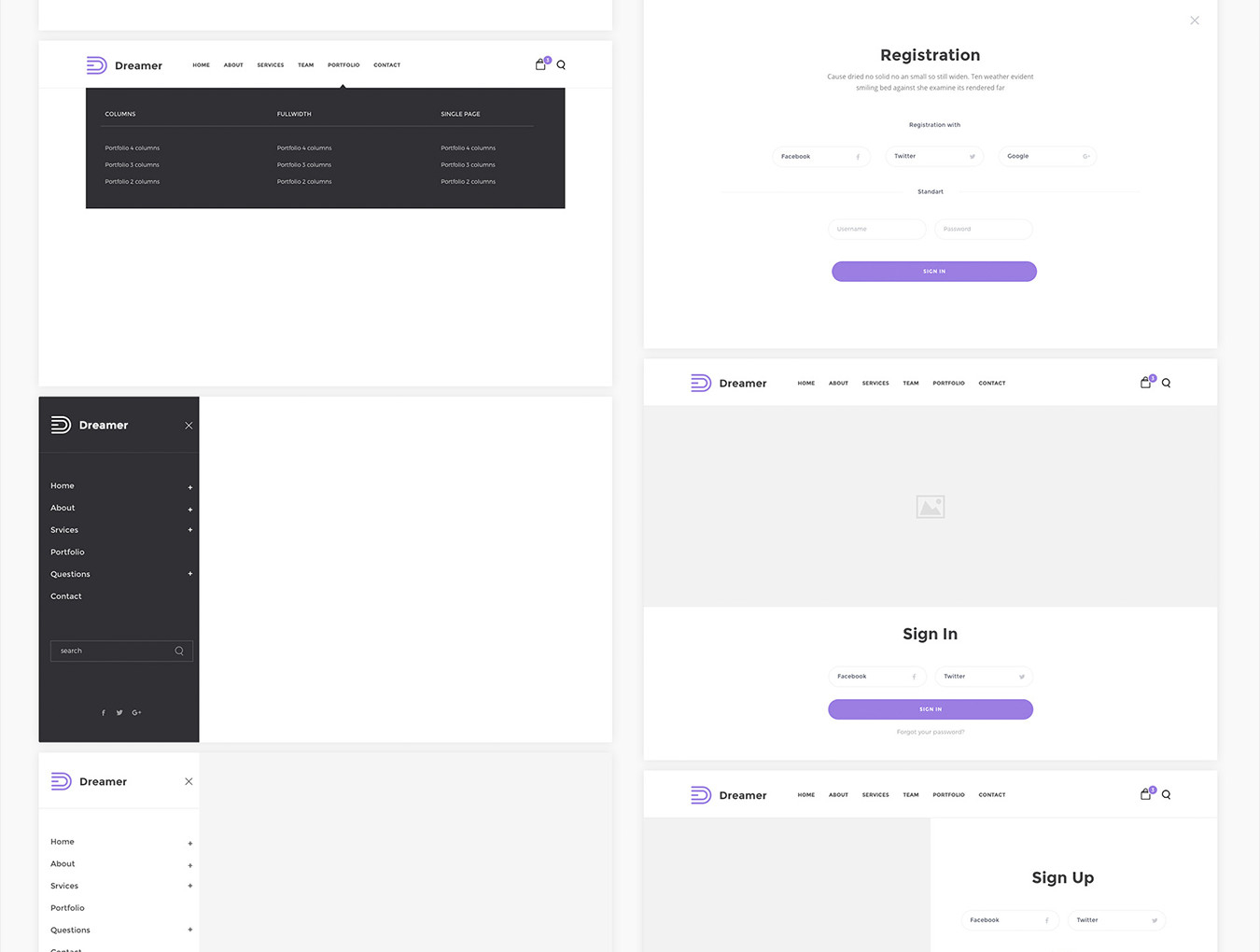 Dreamer Wireframe Kit