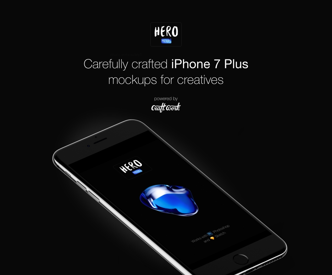 iPhone 7 Plus实体模型贴图样机模板HERO iP