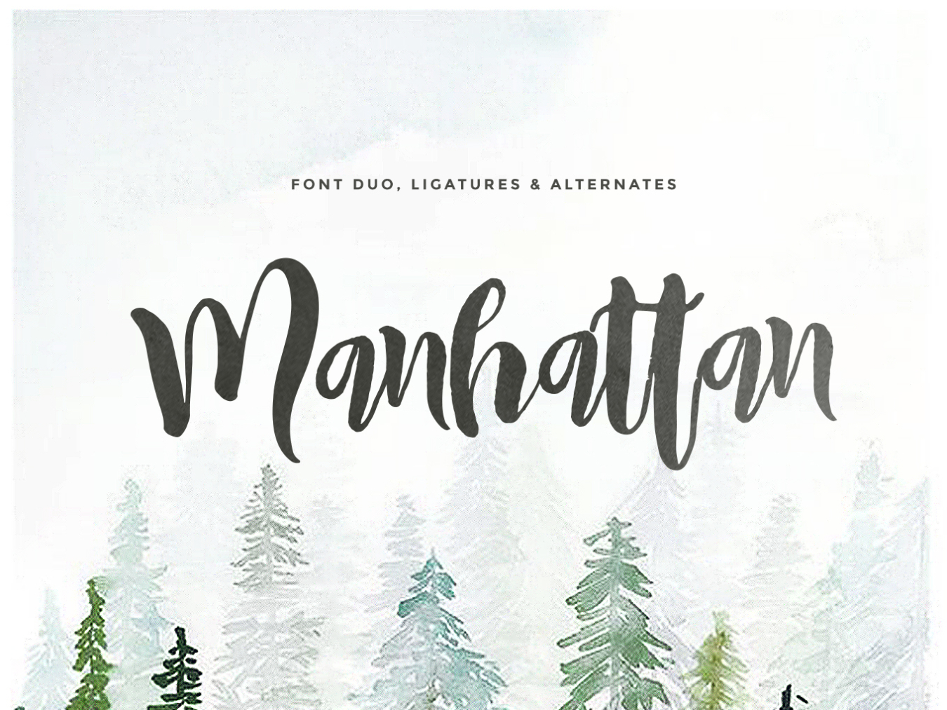 一款时尚手写英文字体Manhattan Brush Font