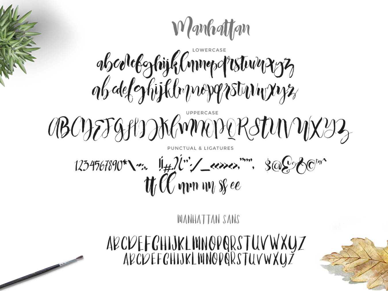 一款时尚手写英文字体Manhattan Brush Font