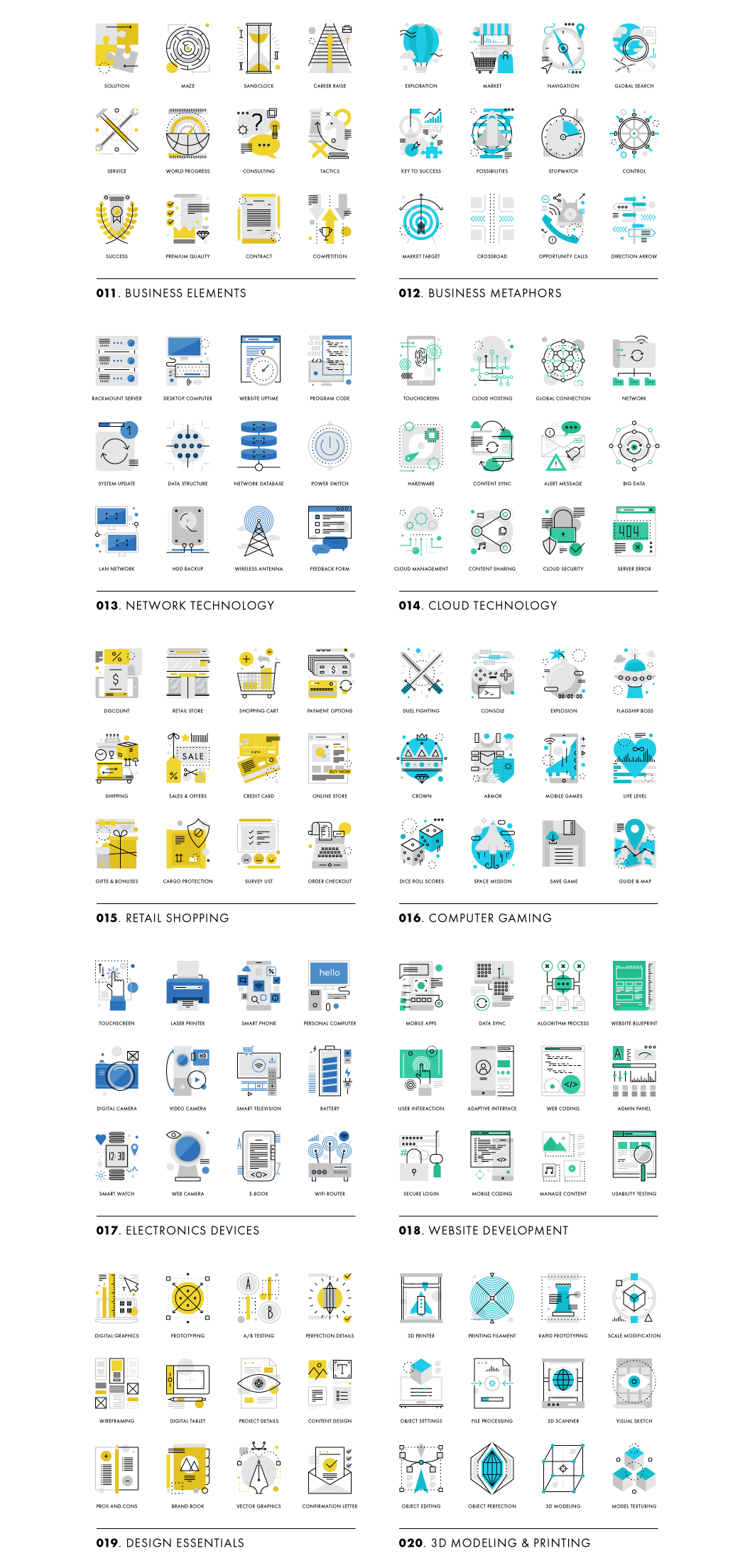 Monoflat Infographics Icons