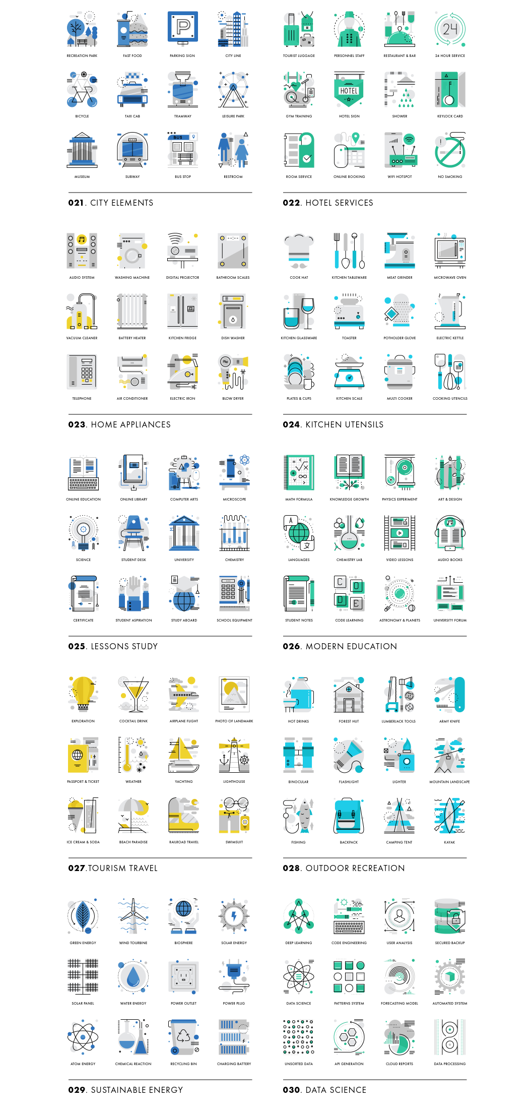 Monoflat Infographics Icons