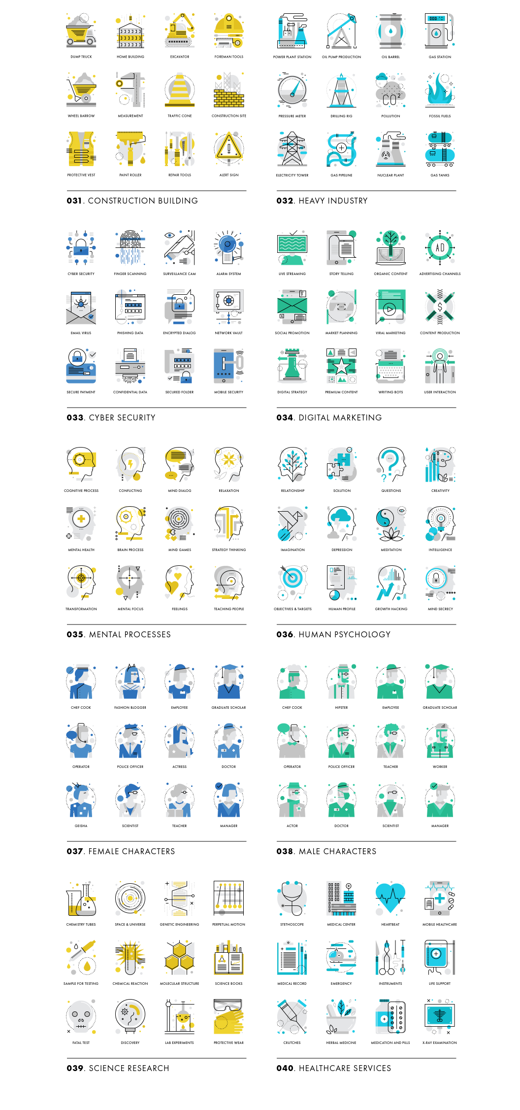 Monoflat Infographics Icons