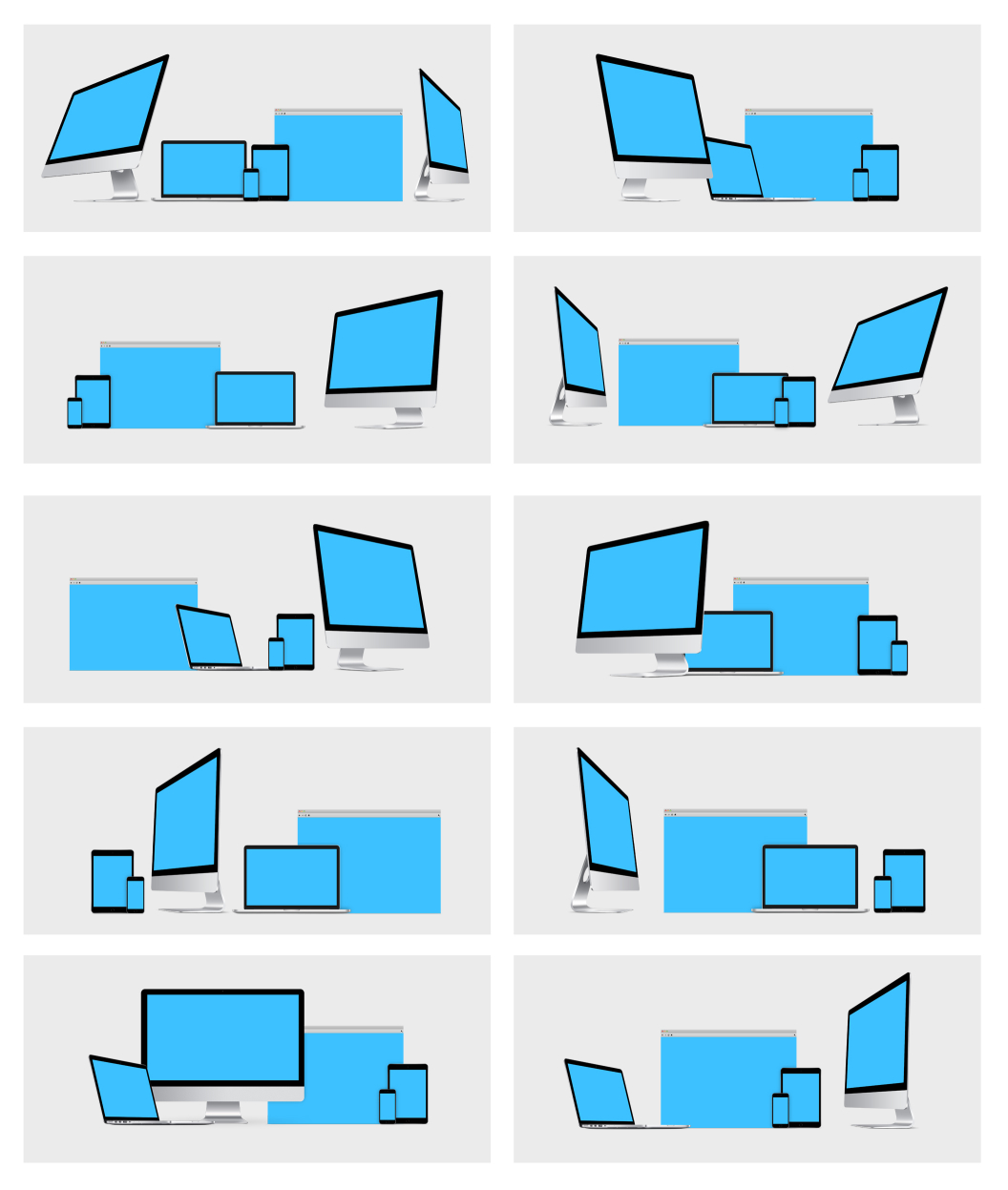 电子设备贴图样机PSD模板Responsive Showca