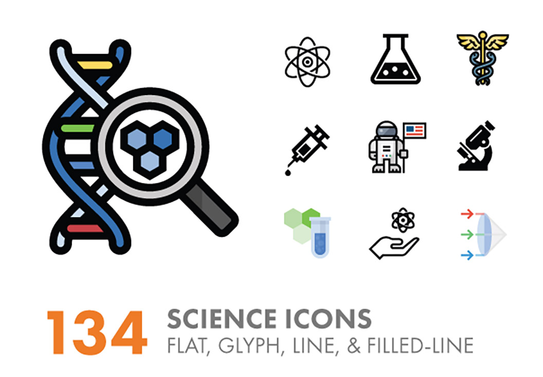 134 Science Icons