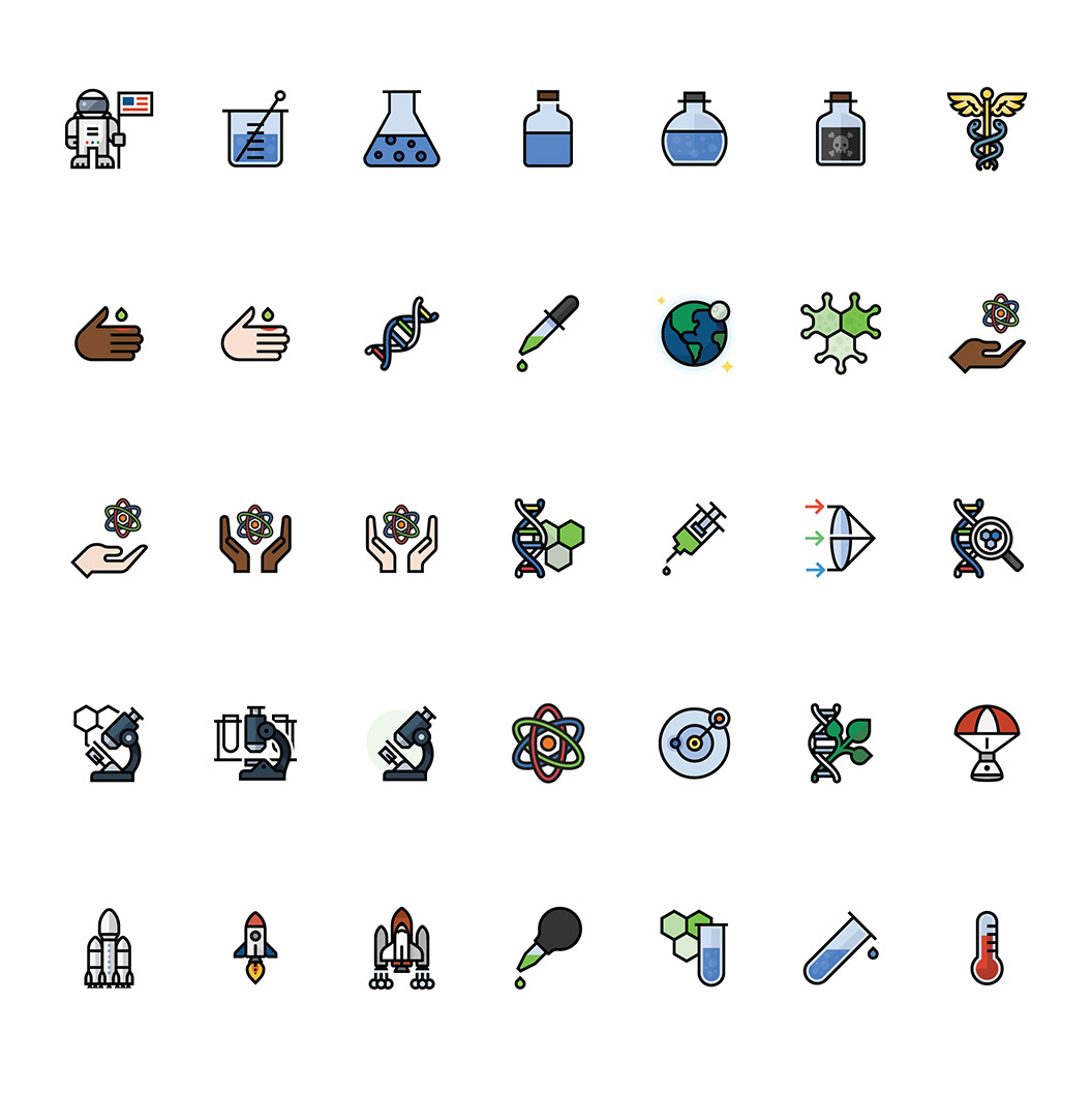 134 Science Icons