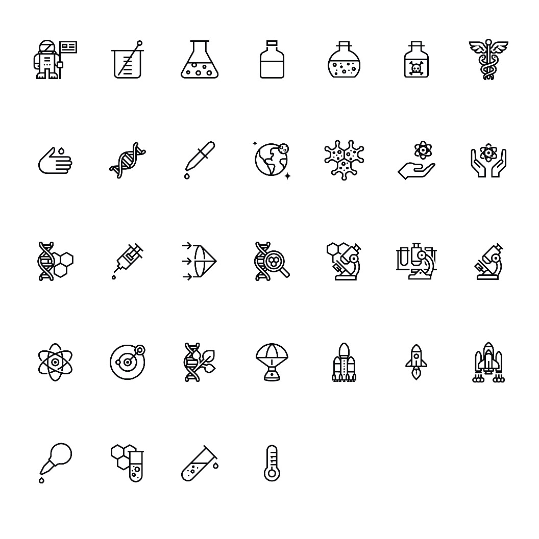 134 Science Icons