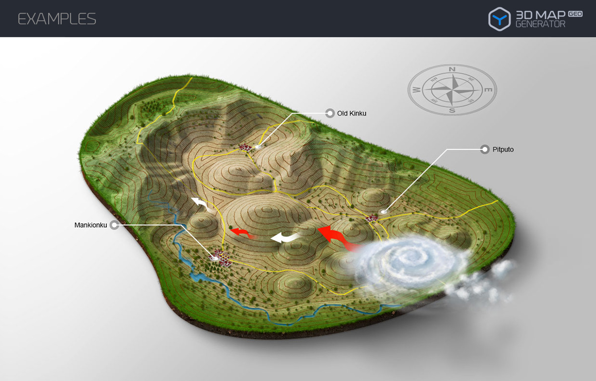 3D Map Generator 三维地图生成ps插件 Gr