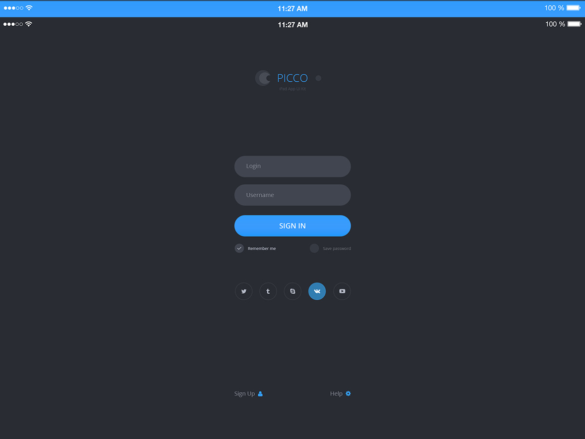 iPad界面设计模板PICCO iPad App