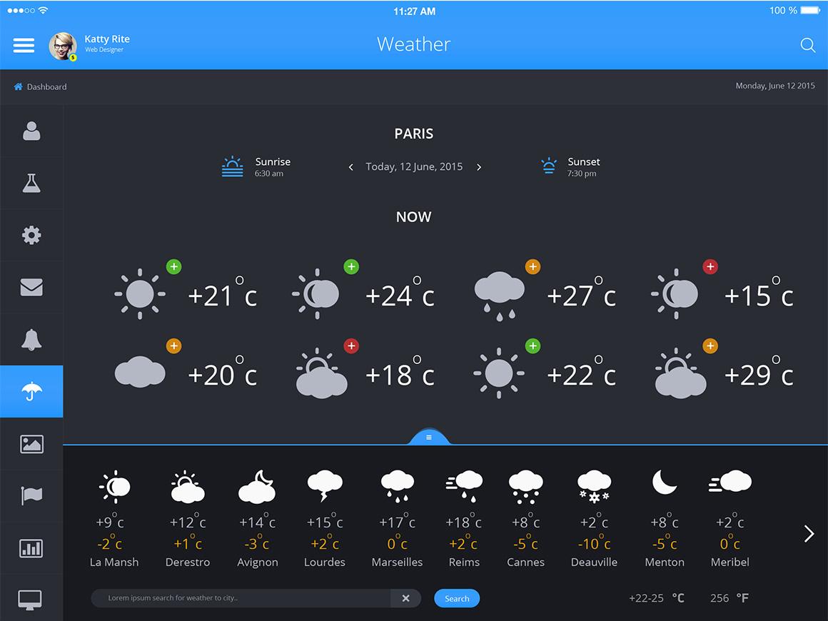 iPad界面设计模板PICCO iPad App