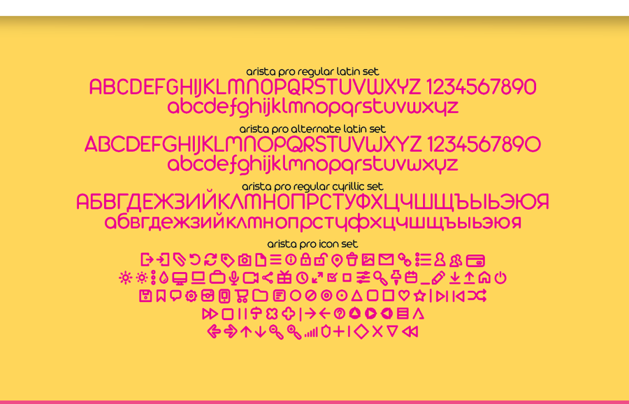 可爱拉丁字符英文字体Arista Pro Free Demo