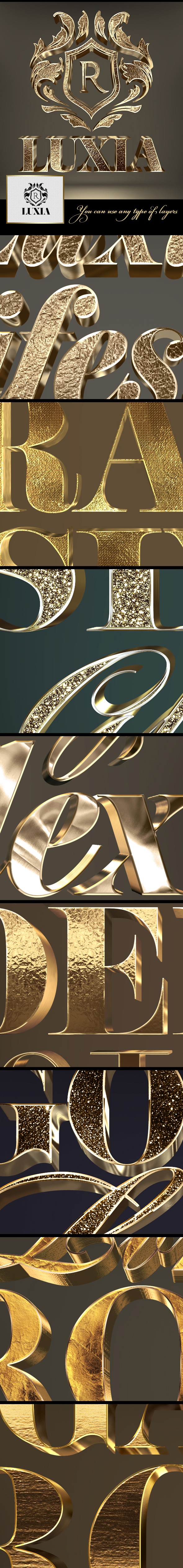 3D金属文字特效3D Gold Text Styles