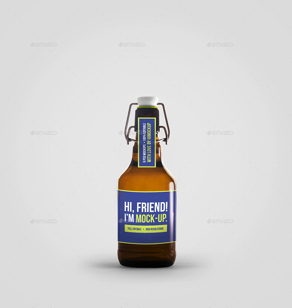 啤酒瓶贴图样机 Beer Bottle Mockup Bun