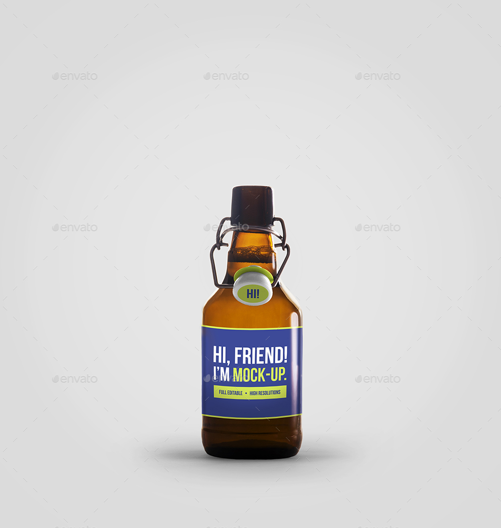 啤酒瓶贴图样机 Beer Bottle Mockup Bun