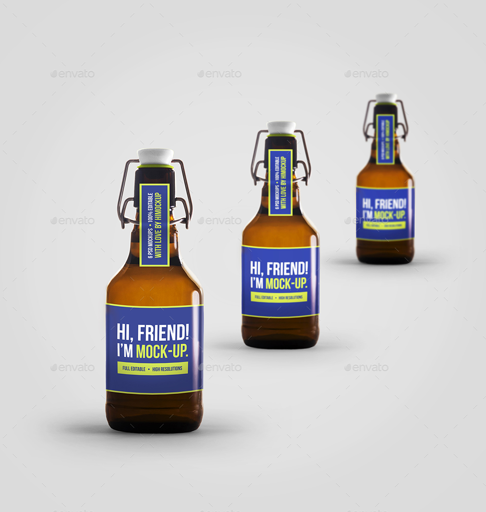 啤酒瓶贴图样机 Beer Bottle Mockup Bun