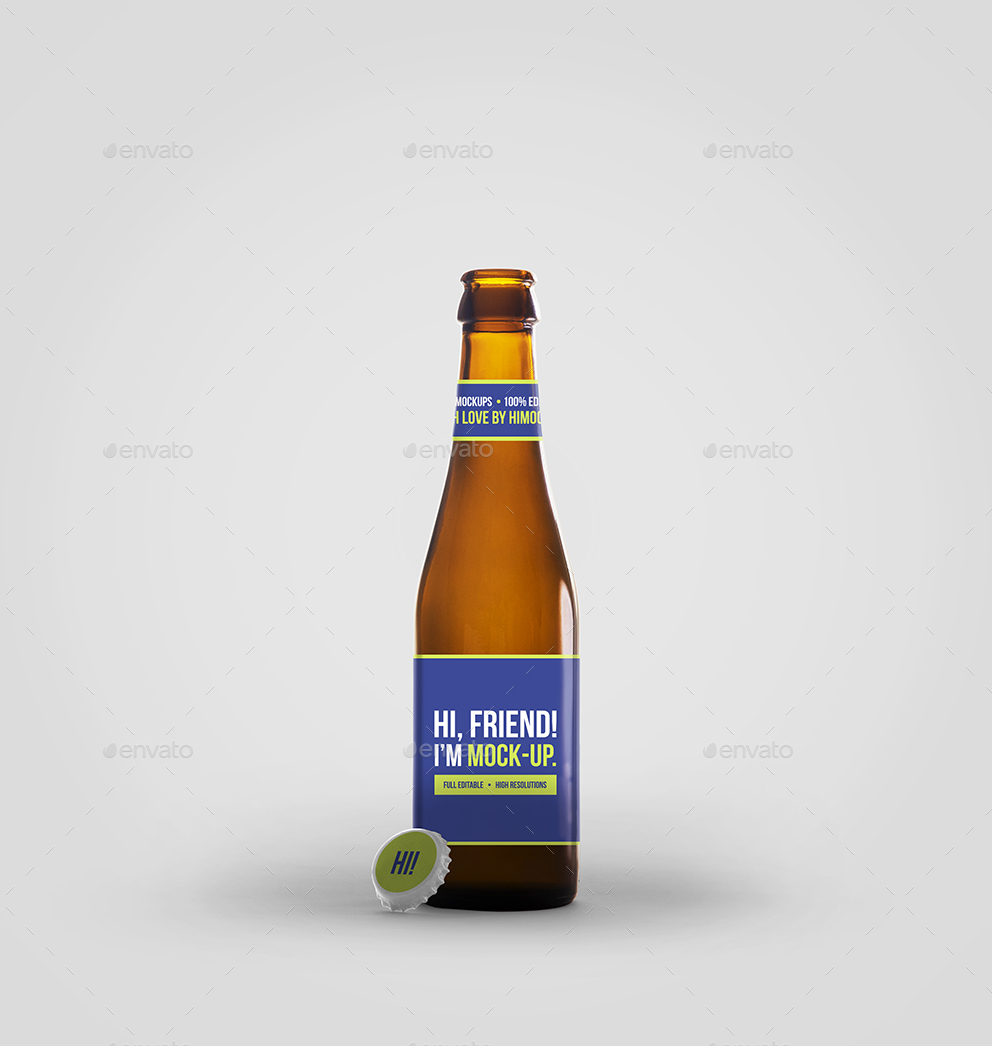 啤酒瓶贴图样机 Beer Bottle Mockup Bun