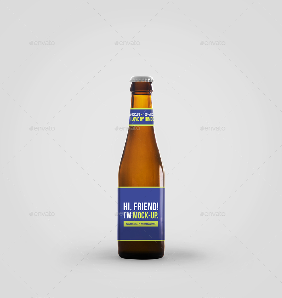 啤酒瓶贴图样机 Beer Bottle Mockup Bun