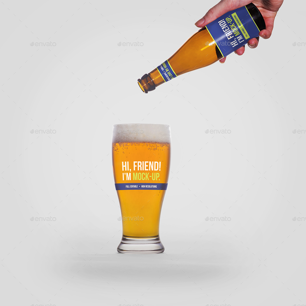 啤酒瓶贴图样机 Beer Bottle Mockup Bun