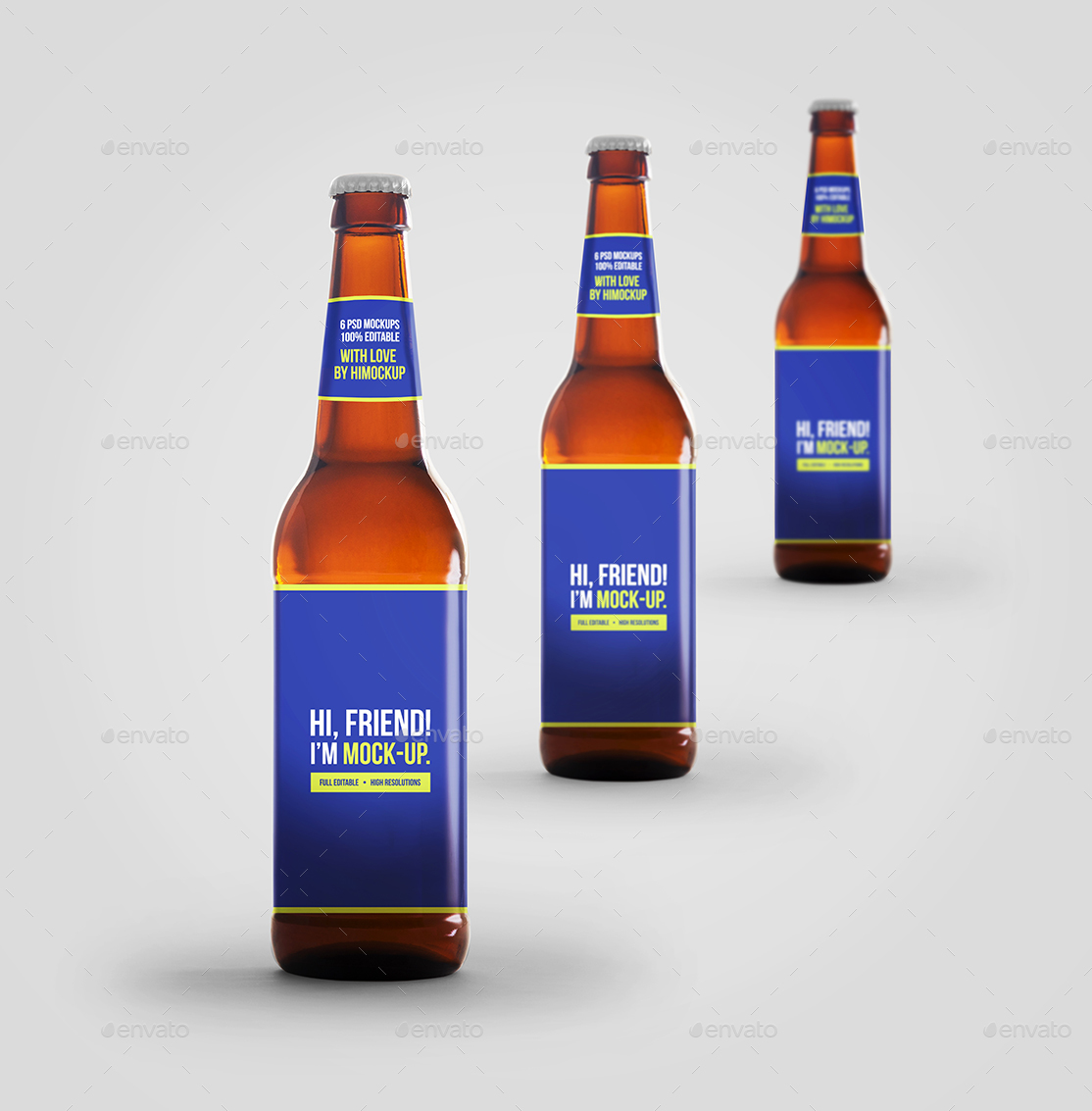 啤酒瓶贴图样机 Beer Bottle Mockup Bun