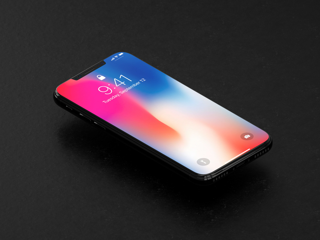 iPhone X 贴图样机Isometric iPhone