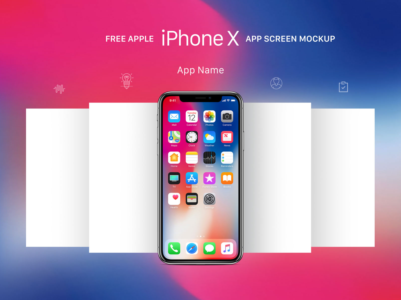 iPhoneX手机贴图PSD模板Apple iPhone X