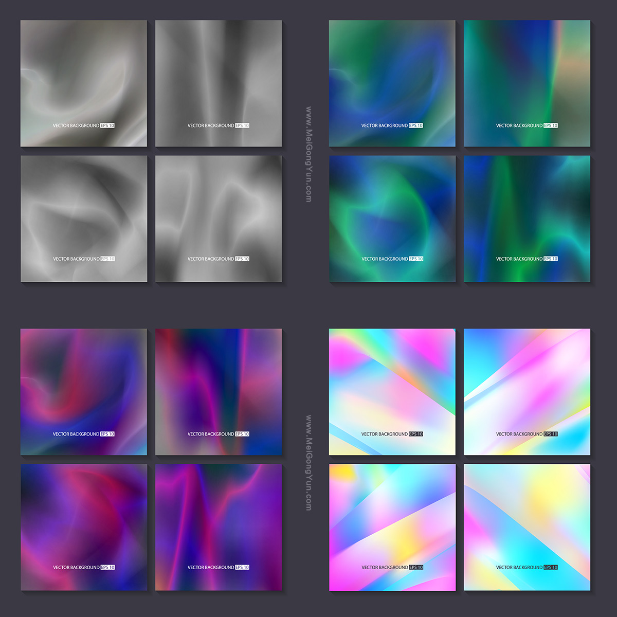 41套矢量炫酷彩色渐变背景元素