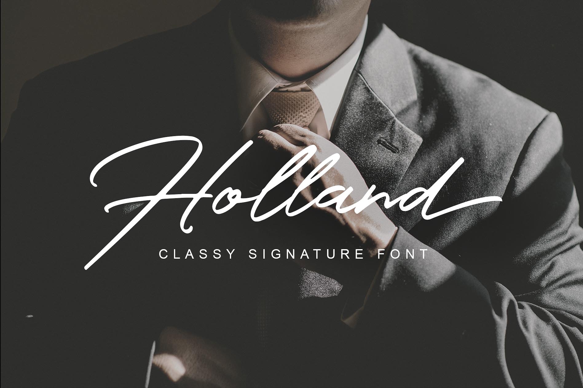 一款美丽优雅的手写英文字体Holland-Font