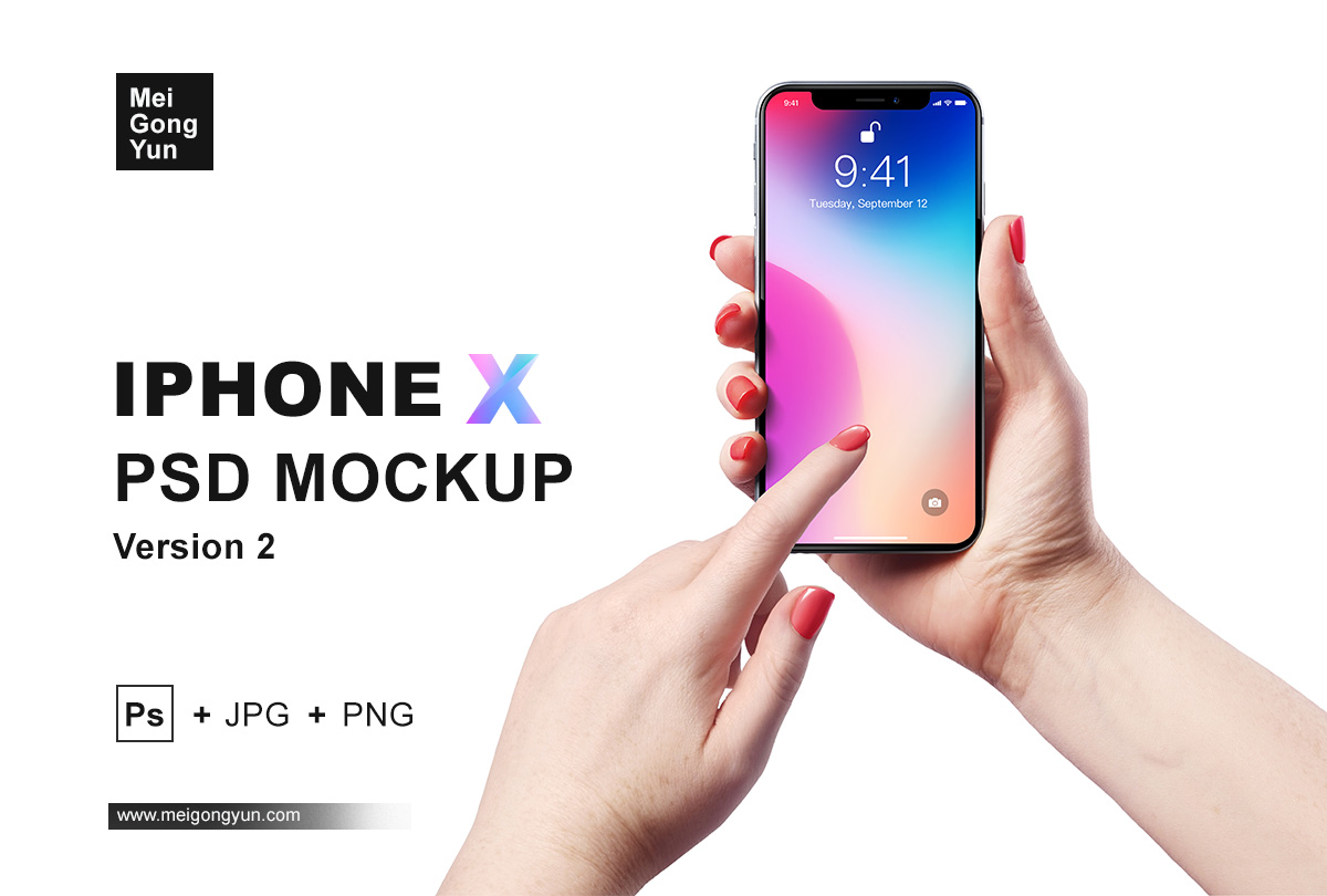 最新手持样机贴图iPhone_X_Mockup