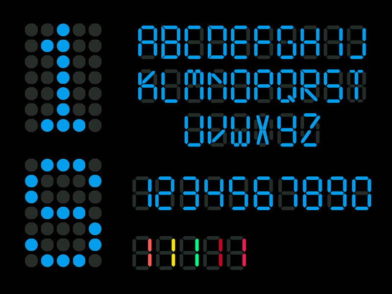 LED板数字字母素材led-numbers