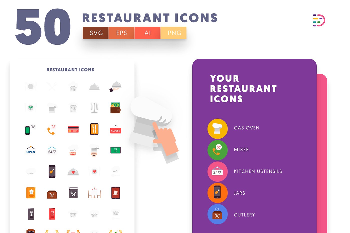 50个餐饮类矢量 Restaurant Icons