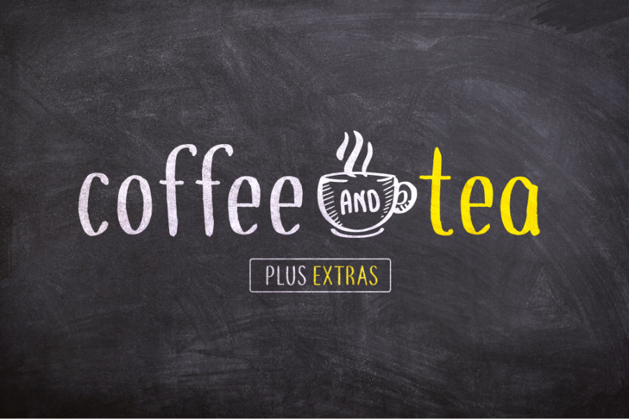 一款咖啡和茶粉笔字手写英文字体Coffee & Te