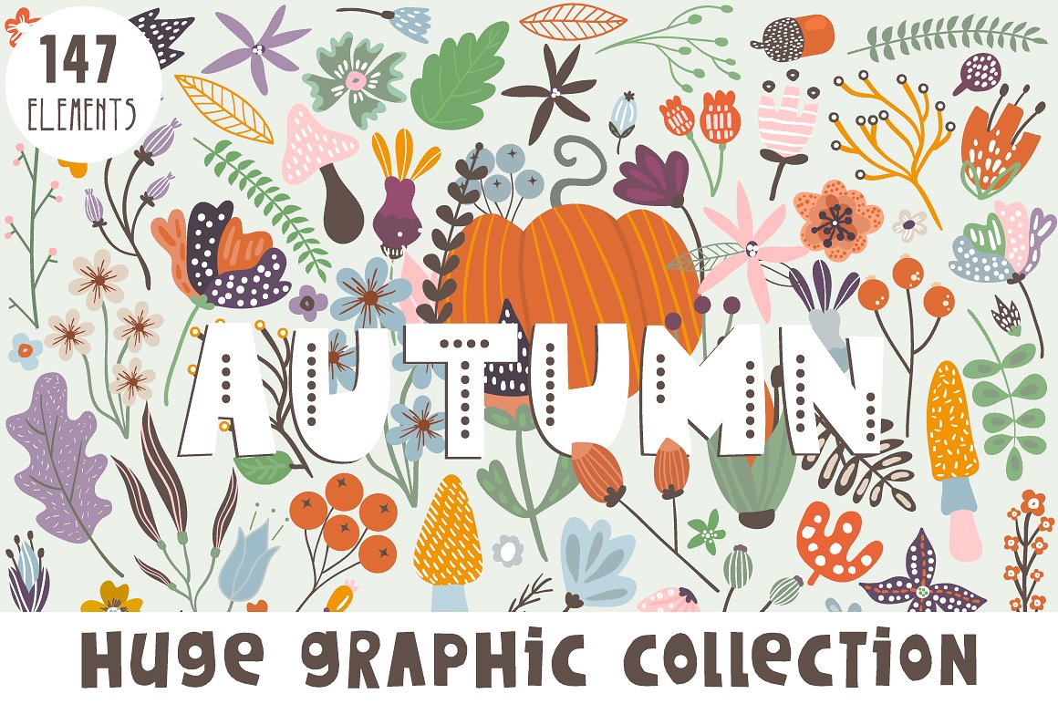 秋季图形素材Autumn graphic collectio