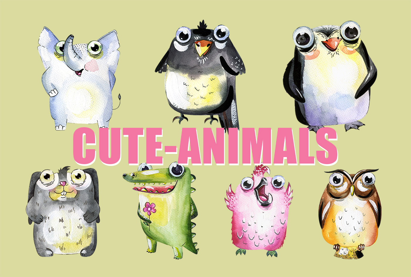 卡通小动物植物图形图案Cute-Animals