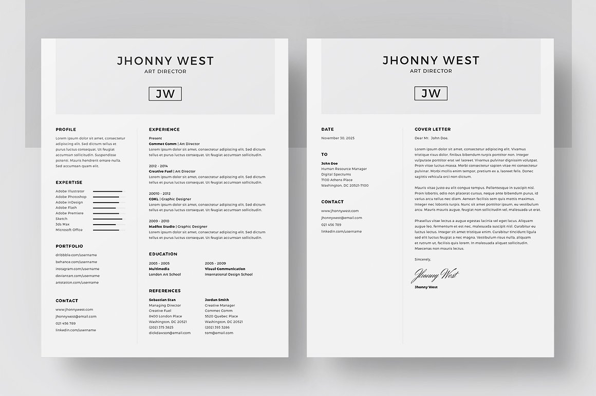 Resume/CV - Jhonny West 一款简单大气