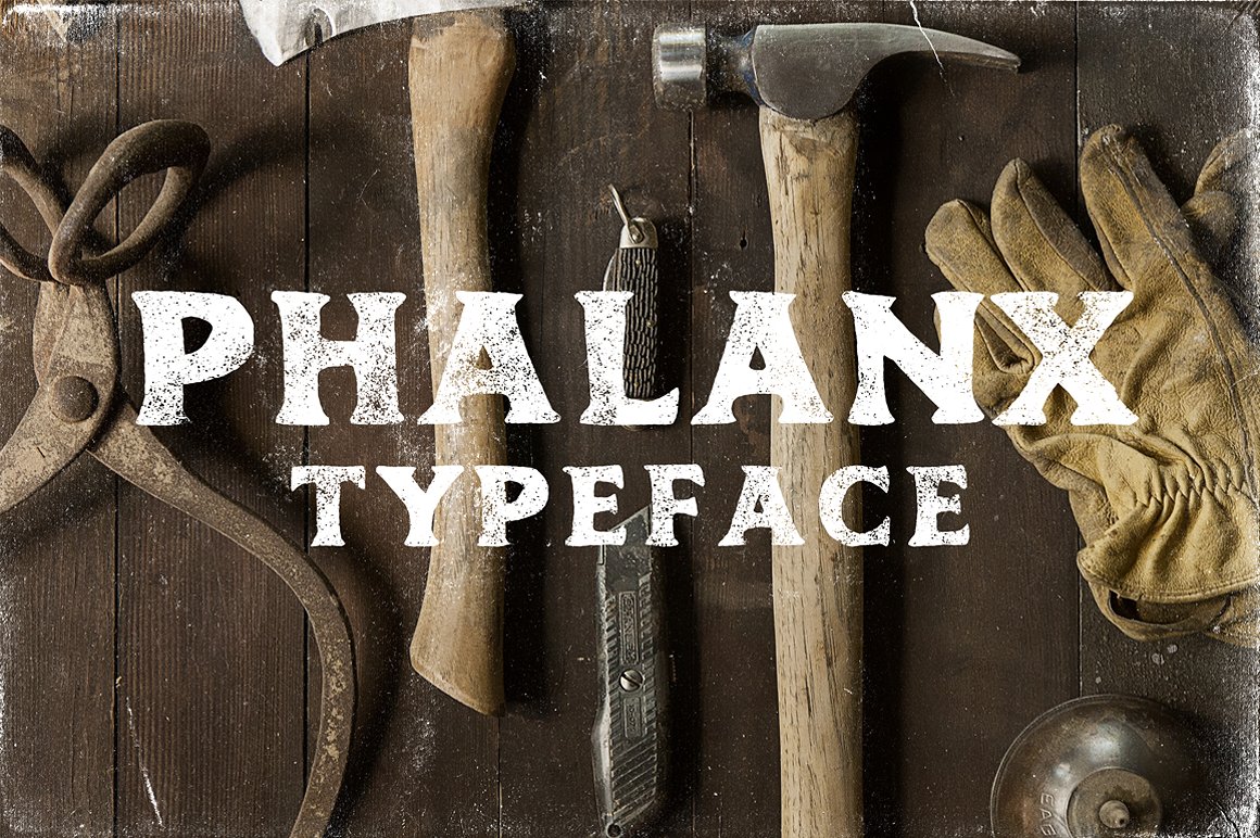 Phalanx Typeface个性的老式手绘字体