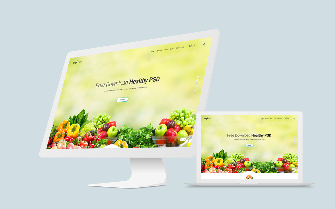 新鲜蔬菜水果网站设计模板Healthy Food Websi