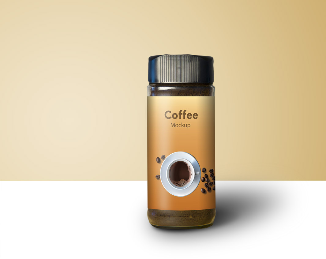 咖啡品牌产品贴图PSD模板Coffee Glass Jar