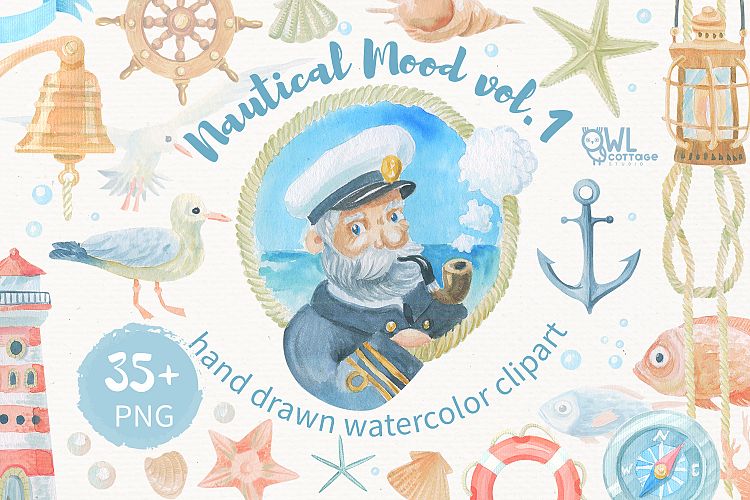 Nautical watercolor clipart co