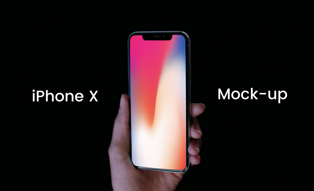 Hand Held iPhone X Mockup #118