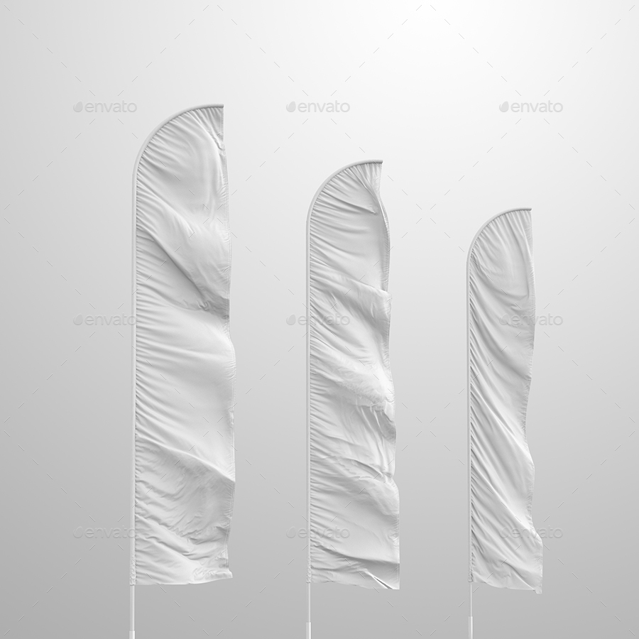 3D Feather Flags / Bow / Sail