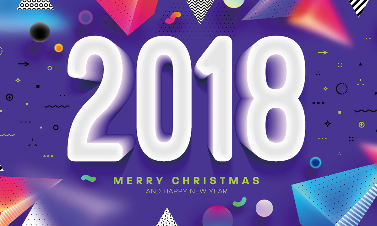 2018新年矢量素材Happy New Year