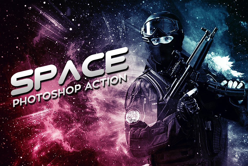 PS喷溅科幻特效动作笔刷 Space Photoshop A