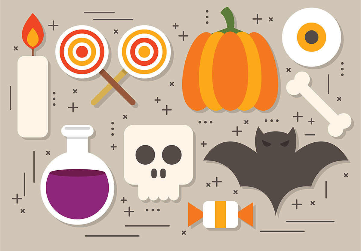 万圣节矢量元素Fun Halloween Elements