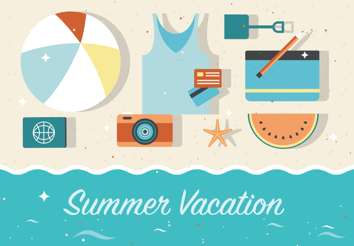 暑假矢量元素Summer Vacation Vector