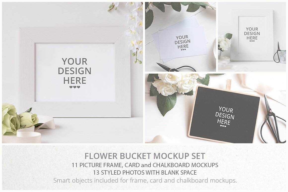 婚礼场景贴图样机PSD模板Flower Bucket Moc