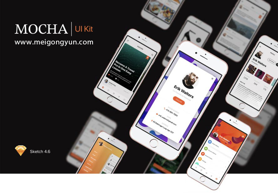 多功能移动端APP Mocha Mobile UI Kit